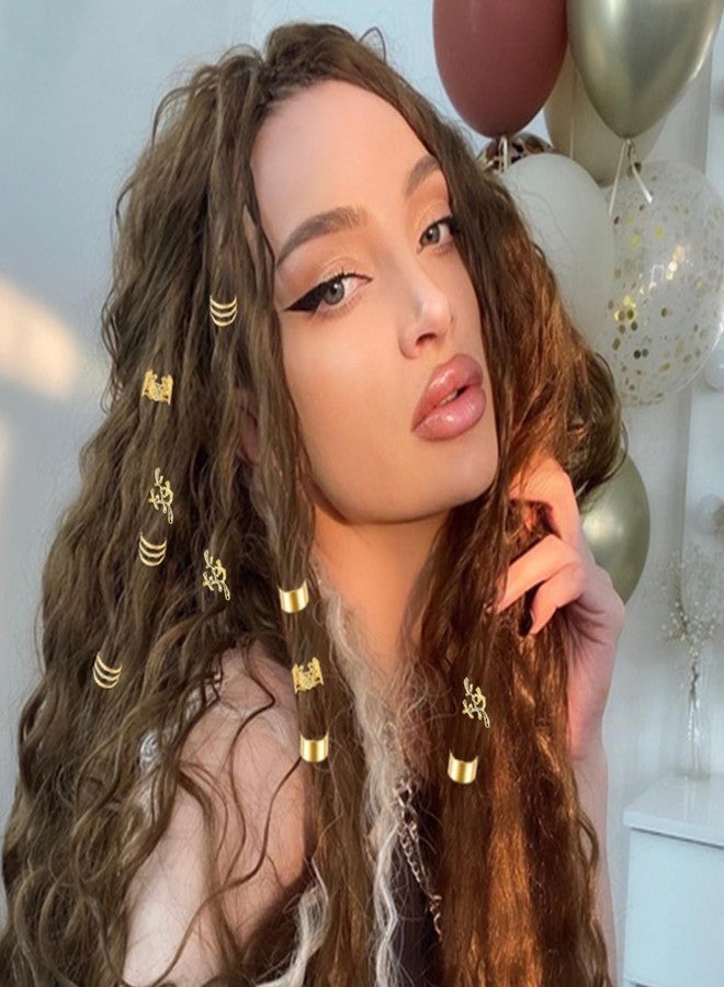 RUSTAMM 50 pcs Gold Hair Clip Jewelry Charms Braids Hair Accessories Dreadlock Adjustable Clip Beard Beads Cuffs Clip Decorations for Men Women Styling Tools - Image 2